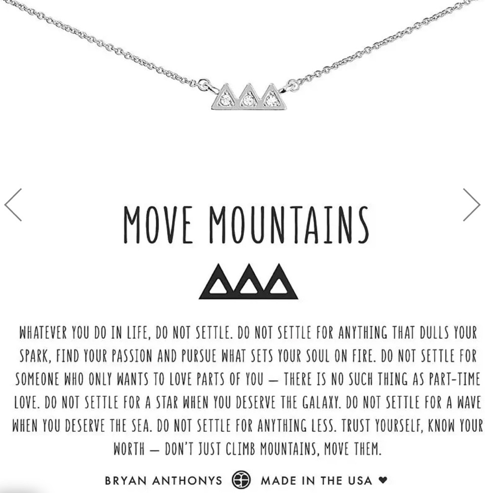 Bryan Anthonys Move Mountains silver 18” necklace